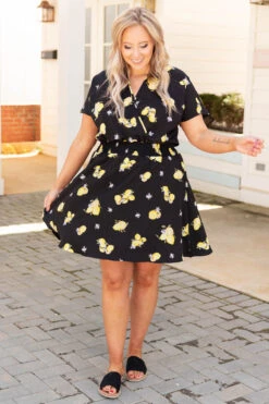 Squeeze The Day Dress, Black -Deals Swish Tex Store SqueezeTheDayDress Black 4137