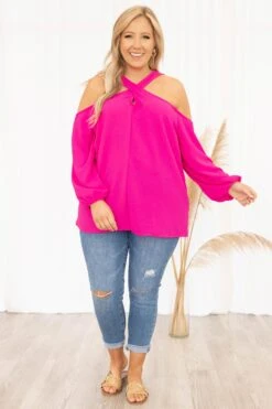 Strike My Interest Top, Hot Pink -Deals Swish Tex Store StrikeMyInterestTop HotPink 8337