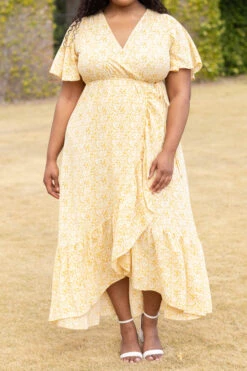 Sun Queen Maxi Dress, Mustard -Deals Swish Tex Store SunQueenMaxiDress Mustard 0978