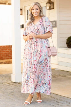 Sunflower Field Maxi Dress, Mauve Multi