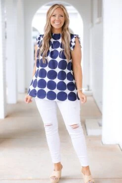 Sunshine On A Cloudy Day Top, Navy -Deals Swish Tex Store SunshineOnACloudyDayTop navy 5