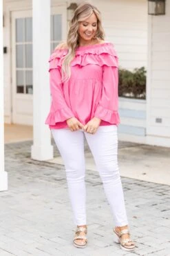 Tell Me Tell Me Top, Fuchsia -Deals Swish Tex Store TellMeTellMeTop Fuchsia 9249