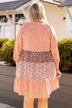 The Love For You Dress, Salmon Mix -Deals Swish Tex Store TheLoveForYouDress Salmon 8893