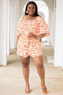 Thinking Positively Romper, Tomato -Deals Swish Tex Store ThinkingPositivelyRomper Tomato 11