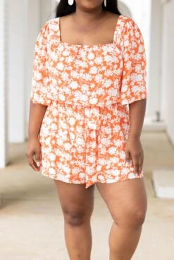 Thinking Positively Romper, Tomato -Deals Swish Tex Store ThinkingPositivelyRomper Tomato 18