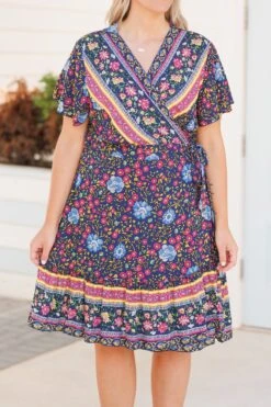 Timeless Charm Dress, Navy -Deals Swish Tex Store TimelessCharmDress Navy 2