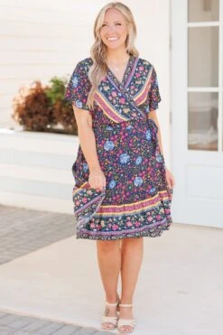 Timeless Charm Dress, Navy -Deals Swish Tex Store TimelessCharmDress Navy 4