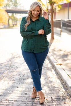 Today Was A Fairytale Top, Hunter Green -Deals Swish Tex Store TodayWasAFairytaleTop HunterGreen 0171