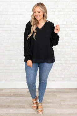 Unwritten Moments Blouse, Black -Deals Swish Tex Store UnwrittenMomentsBlouse Black 3677