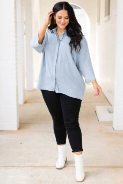 Waiting By The Wayside Top, Light Wash -Deals Swish Tex Store WaitingByTheWaysideTop LightWash 1046