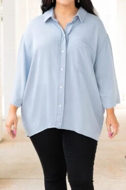 Waiting By The Wayside Top, Light Wash -Deals Swish Tex Store WaitingByTheWaysideTop LightWash