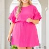 When The Sun Rises Dress, Ultra Pink -Deals Swish Tex Store WhenTheSunRisesDress UltraPink 5