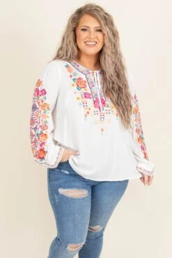 Woodland Path Top, Ivory